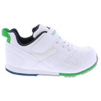 Sapatos infantis TSUKIHOSHI RACER com fecho de alça branco/verde 8,5T
