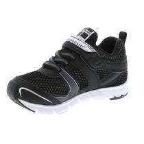 Sapatos infantis TSUKIHOSHI Velocity com fecho de alça preto/prata para 1 criança pequena Sapatos infantis TSUKIHOSHI Velocity com fecho de alça preto/prata para 1 criança pequena