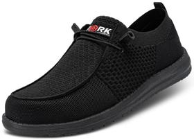 Sapatos LARNMERN Mocassins de Biqueira de Aço Femininos Slip-On Pretos Sapatos LARNMERN Mocassins de Biqueira de Aço Femininos Slip-On Pretos