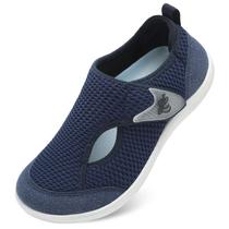 Sapatos LeisFit para diabéticos, biqueira larga, ajustável, azul marinho, feminino