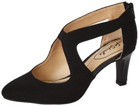 Sapatos LifeStride Giovanna 2 Pumps femininos pretos em microcamurça