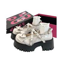 Sapatos Mary Jane Femininos Antiderrapantes Moda Primavera 2024 Com Laço De Borboleta Sola Grossa