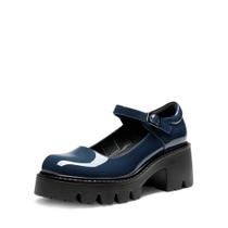 Sapatos Mary Jane Femininos DREAM PAIRS Azul Marinho com Plataforma Grossa