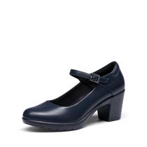 Sapatos Mary Jane Femininos DREAM PAIRS com Salto de 7 cm Azul Marinho