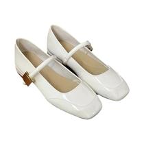 Sapatos Mary Jane Vermelhos Para Mulheres De Salto Médio Macio E Confortável Sapatilhas Zapatos De