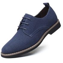 Sapatos masculinos Didopery Suede Lace Up Oxfords Blue Tamanho 10