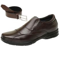 Sapatos Masculinos Social de Couro Leve Macio Solado de Borracha com Cinto 5080
