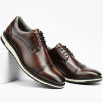 Sapatos Masculinos Social Preto Oxford Moderno Couro Marrom Confortável - Ferrareto Sapatos Masculinos Social Preto Oxford Moderno Couro Marrom Confortável - Ferrareto