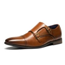 Sapatos Monk Strap Masculinos Bruno Marc Camel Tamanho 8 EUA