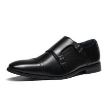 Sapatos Monk Strap Masculinos Bruno Marc Pretos Tamanho 8,5