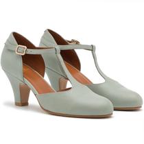 Sapatos MOOMMO Mary Jane Pumps femininos verdes com salto de gatinho de 5 cm