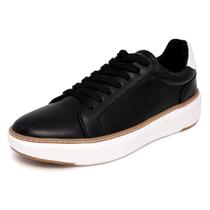 Sapatos Nautica Court Donley Black Vegan Suede para homens