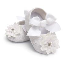 Sapatos Ohwawadi Baby Girl Mary Jane Flats de 0 a 6 meses brancos Sapatos Ohwawadi Baby Girl Mary Jane Flats de 0 a 6 meses brancos
