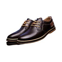 Sapatos Oxford Masculinos plus Size, De Couro Legítimo, Estilo Brogue Com Cadarço, Sapatos Sociais