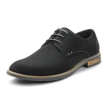 Sapatos Oxford Urban-08 de Couro Camurça Preto Masculinos Bruno Marc Sapatos Oxford Urban-08 de Couro Camurça Preto Masculinos Bruno Marc