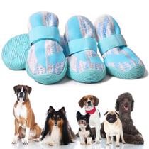 Sapatos para cães, botas respiráveis de malha PETQYS para caminhar, azul, tamanho 7