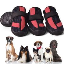 Sapatos para cães PETQYS Mesh Respiráveis para Caminhar Pretos