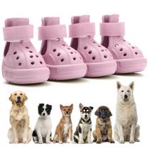 Sapatos para cães UGRASEA Paw Protector, antiderrapante, impermeável, rosa