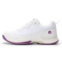 Sapatos Pickleball FitVille para mulheres, quadra de tênis, brancos e violetas