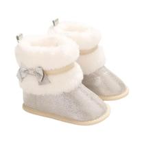 Sapatos Planos De Algodão Antiderrapantes Com Laço Borboleta Para Meninos E Meninas 0-18M Outono Sapatos Planos De Algodão Antiderrapantes Com Laço Borboleta Para Meninos E Meninas 0-18M Outono