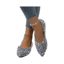 Sapatos Planos Femininos Com Lantejoulas E Bico Redondo Antiderrapantes Moda Primavera 2025 Sapatos Planos Femininos Com Lantejoulas E Bico Redondo Antiderrapantes Moda Primavera 2025