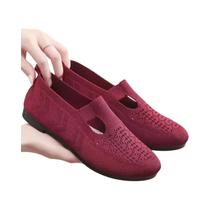 Sapatos Planos Femininos de Malha Respirável - Verão, Casuais e Antiderrapantes