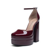 Sapatos Plataforma Femininos DREAM PAIRS Aurelia Vinho com Salto de 14 cm