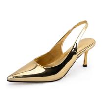 Sapatos Pumps Heelchic Metallic Slingback Kitten Heels Gold 9