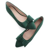 Sapatos rasos SAILING LU com bico fino verde para mulheres tamanho 10