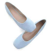 Sapatos SAILING LU Sky Blue Flats, vestido feminino, camurça, tamanho 10