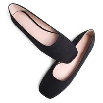 Sapatos SAILING LU Suede Black Flats para mulheres tamanho 4.5