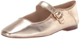 Sapatos Sam Edelman Michaela Mary Jane Flat Folha Dourada 37 Médio