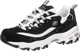 Sapatos Skechers D'Lites Memory Foam com cadarço preto e branco 7M US Sapatos Skechers D'Lites Memory Foam com cadarço preto e branco 7M US