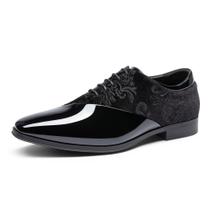 Sapatos Sociais Masculinos Bruno Marc em Veludo Preto com Cadarço Tamanho 7