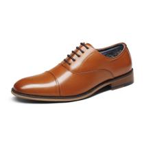 Sapatos Sociais Masculinos Bruno Marc Marrom com Cadarço e Bico Cap-Toe 9.5W