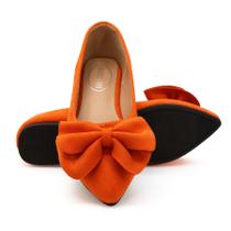 Sapatos sociais ODORHEISAYO Orange Suede Ballet Flats femininos 9