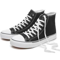 Sapatos, tênis de lona de cano alto, hash bubbie, pretos, US7W