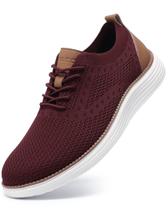 Sapatos VILOCY Casual Dress, tênis Oxfords para homens, vinho tinto
