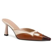 Sapatos VOLEECE Pointed Toe Mules, camurça, salto de gatinho, 6,5