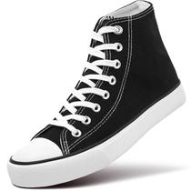 Sapatos ZGR, cano alto, tênis de lona pretos, com cadarço, EUA 6 Sapatos ZGR, cano alto, tênis de lona pretos, com cadarço, EUA 6