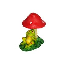 Sapo de Boa de Baixo do Cogumelo Miniatura Enfeite Decoração