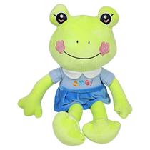 Sapo De Pelúcia Grande Com Vestido 50Cms - Azul