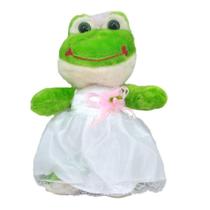 Sapo De Pelúcia Noiva 24 Cm Alt Sapinho Com Vestido Ventosa - Fizzy Toys