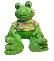 Sapo de Pelúcia Plush Macio 30cm Com Camiseta
