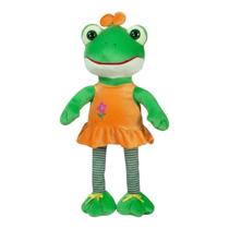 Sapo De Pelúcia Rã Grande Com Vestido 75cm - Laranja
