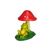 Sapo em Baixo do Cogumelo Mini Jardim Enfeite Decoração