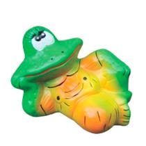 Sapo Preguiça Charmoso em Cerâmica Decorativa de Casa e Jardim