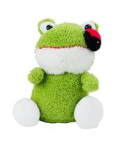 Sapo Verde de Pelúcia Sentado Com Joaninha 20cm