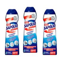 Saponáceo Sapólio Radium Cremoso Cloro 250ml Bombril Kit 3 Saponáceo Sapólio Radium Cremoso Cloro 250ml Bombril Kit 3