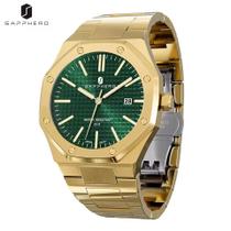 SAPPHERO Dourado/Verde Charme relógio Sem gênero movimento relógio de pulso de aço inoxidável ao ar livre relógios à prova d águ SAPPHERO Dourado/Verde Charme relógio Sem gênero movimento relógio de pulso de aço inoxidável ao ar livre relógios à prova d águ